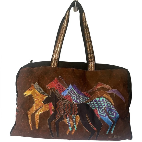 Large Laurel Burch Horses weekend tote - Picture 1 of 7